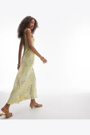 Topshop Scoop maxi slip dress in mixed floral print