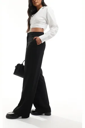 MANGO Slouchy straight leg tailored trouser in