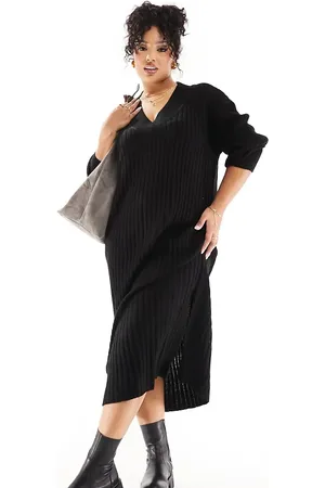 River Island Rib maxi knit dress in