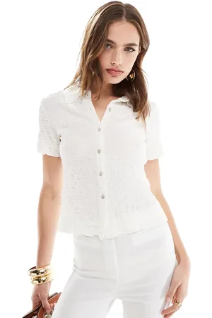 MANGO Short sleeve textured shirt in