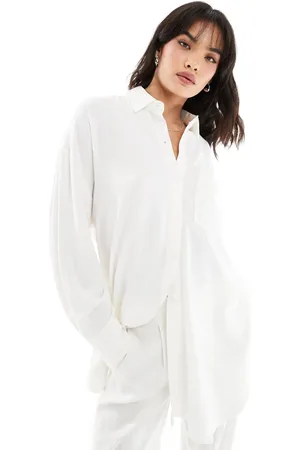 Stradivarius Oversized linen look shirt in