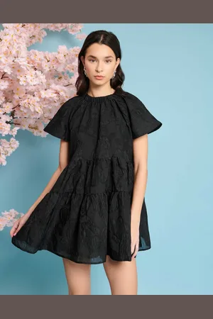 Sister Jane Textured rose jacquard mini dress in