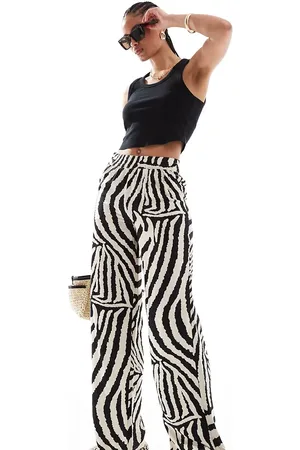 JDY Wide leg trouser in zebra print