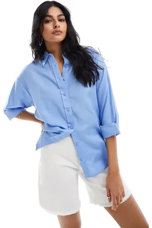 Stradivarius Relaxed fit linen look shirt in