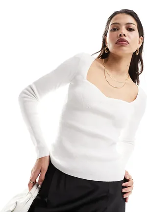 Pimkie Sweetheart neckline jumper in ivory