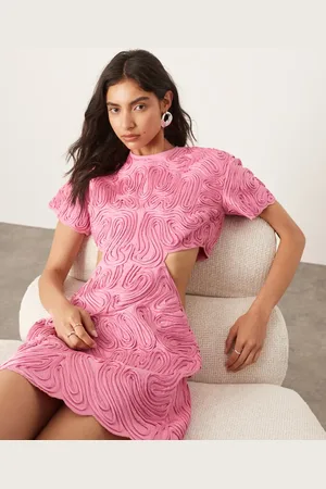 ASOS Embroidered satin cornelli cut out mini dress in