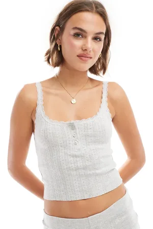 Stradivarius STR pointelle vest co-ord in