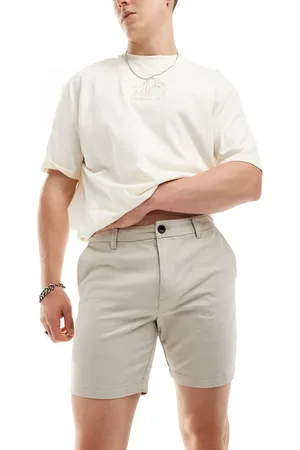 New Look Slim chino shorts in stone