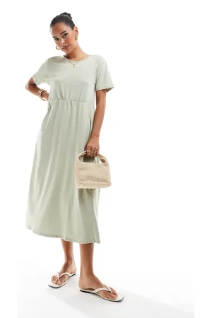 Threadbare Jersey midi dress in sage
