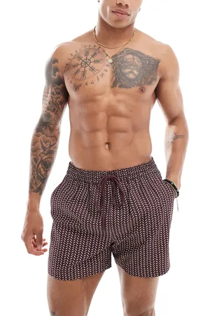 South Beach Print stripe swim short in dark