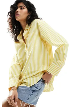 Stradivarius Oversized poplin shirt in stripe