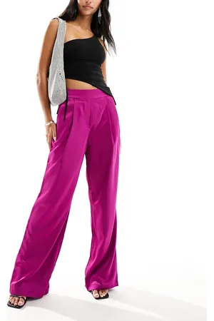 Pieces® Satin wide leg trousers in