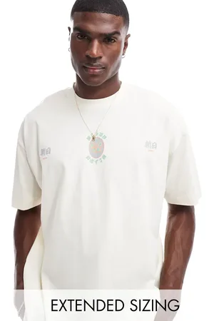 ASOS Oversized t-shirt with chest print in off