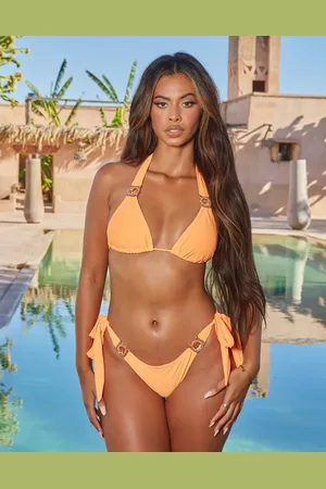 Moda Minx X Sophie Piper Amour triangle bikini top in tangerine