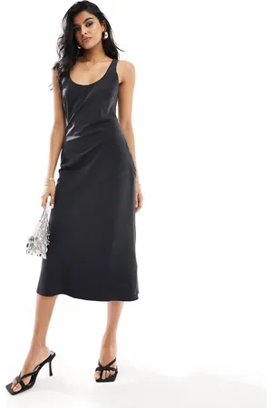 Pretty Lavish Satin slip midi dress in