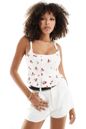 MANGO Cherry print sleeveless top in