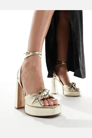 ASOS Nikita knotted platform block heeled sandals in