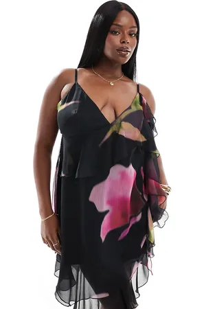 ASOS ASOS DESIGN Curve tendril frill double layer sundress in floral print