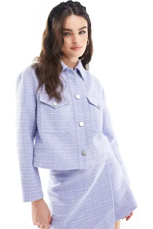 French Connection Effie boucle jacket in light co-ord