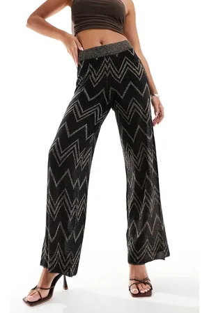 ONLY Lightweight chevron trouser co-ord in and gold glitter