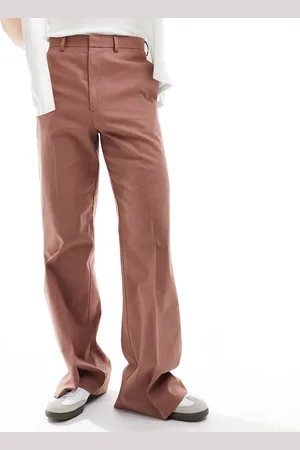 ASOS Smart vintage flare linen blend trousers in terracota