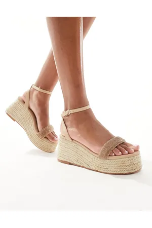 Glamorous Espadrilles platform heeled sandals in diamante