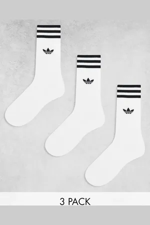 adidas 3 pack solid socks in