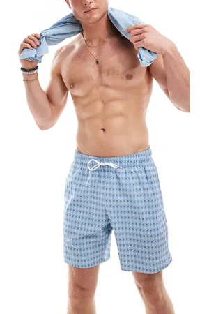 Hollister 7inch geometric printed swim shorts in