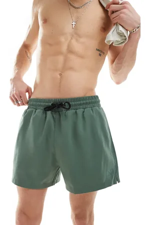 COLLUSION Shorter length swim short in khaki