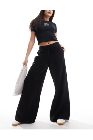Stradivarius Linen look super wide leg trouser in