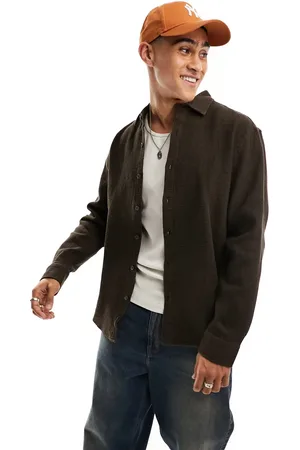 Pull&Bear Long sleeve waffle shirt in