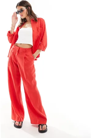 MANGO Linen co-ord trousers in