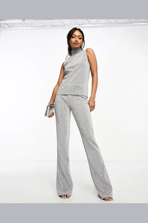 VILA High neck sleeveless glitter top co-ord in