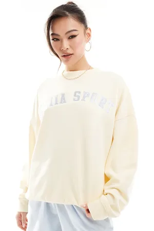 Kaiia Sport logo sweatshirt in lemon