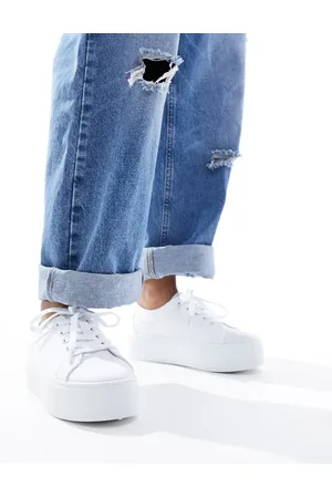 ASOS Divide lace up flatform trainer in