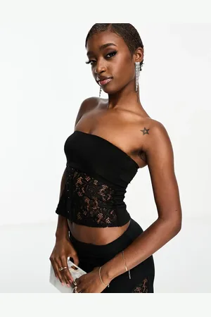 Public Desire Lace hook and eye bandeau top co-ord in