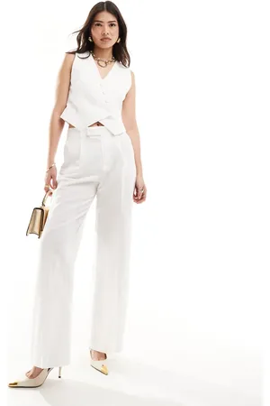 MANGO Tailored straight leg co-ord trousers in