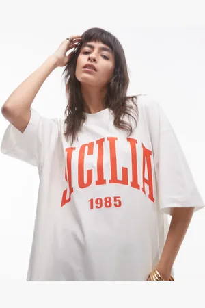 Topshop Premium graphic Sicilia super oversized tee in