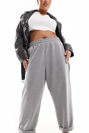 ASOS ASOS DESIGN Curve scuba turn back hem jogger in charcoal marl