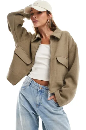 ASOS Clean formal bomber jacket in oat