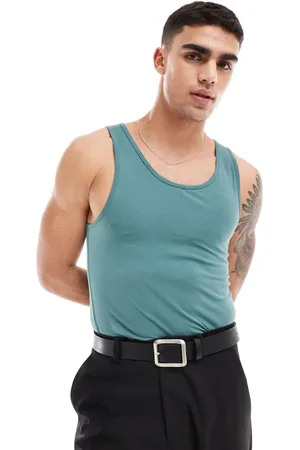 ASOS Muscle fit vest in blue
