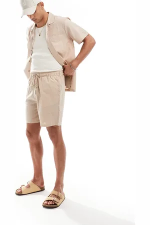 South Beach Tonal seersucker stripe beach short in oat