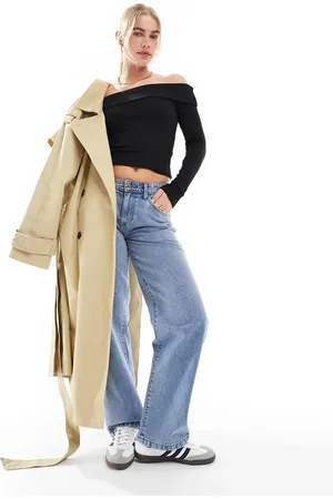 Stradivarius Fold over off shoulder top in