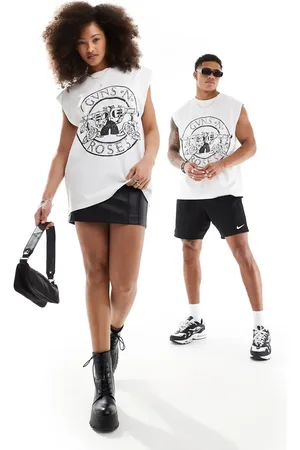 ASOS Unisex oversized license vest with Guns N Roses graphic print in