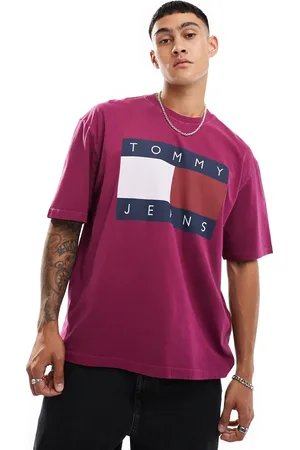 Tommy Hilfiger Large flag logo t-shirt in fuchsia