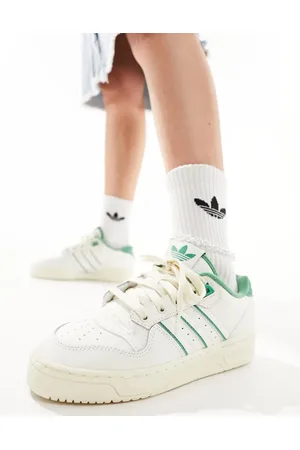 adidas Rivalry low trainers in white and green
