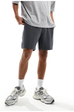 Hollister 7inch pull on twill jersey shorts in charcoal
