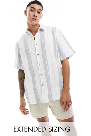 ASOS Relaxed shirt in basket weave stripe