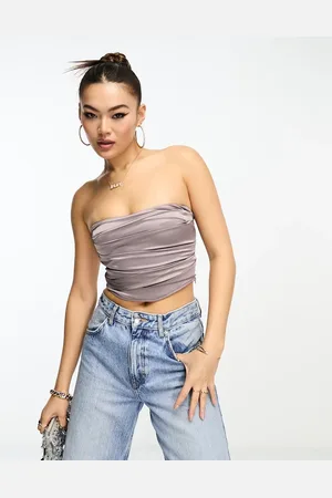 ASOS Satin corset top in mink