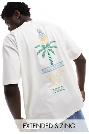 ASOS Oversized t-shirt in off white with abstract California back print